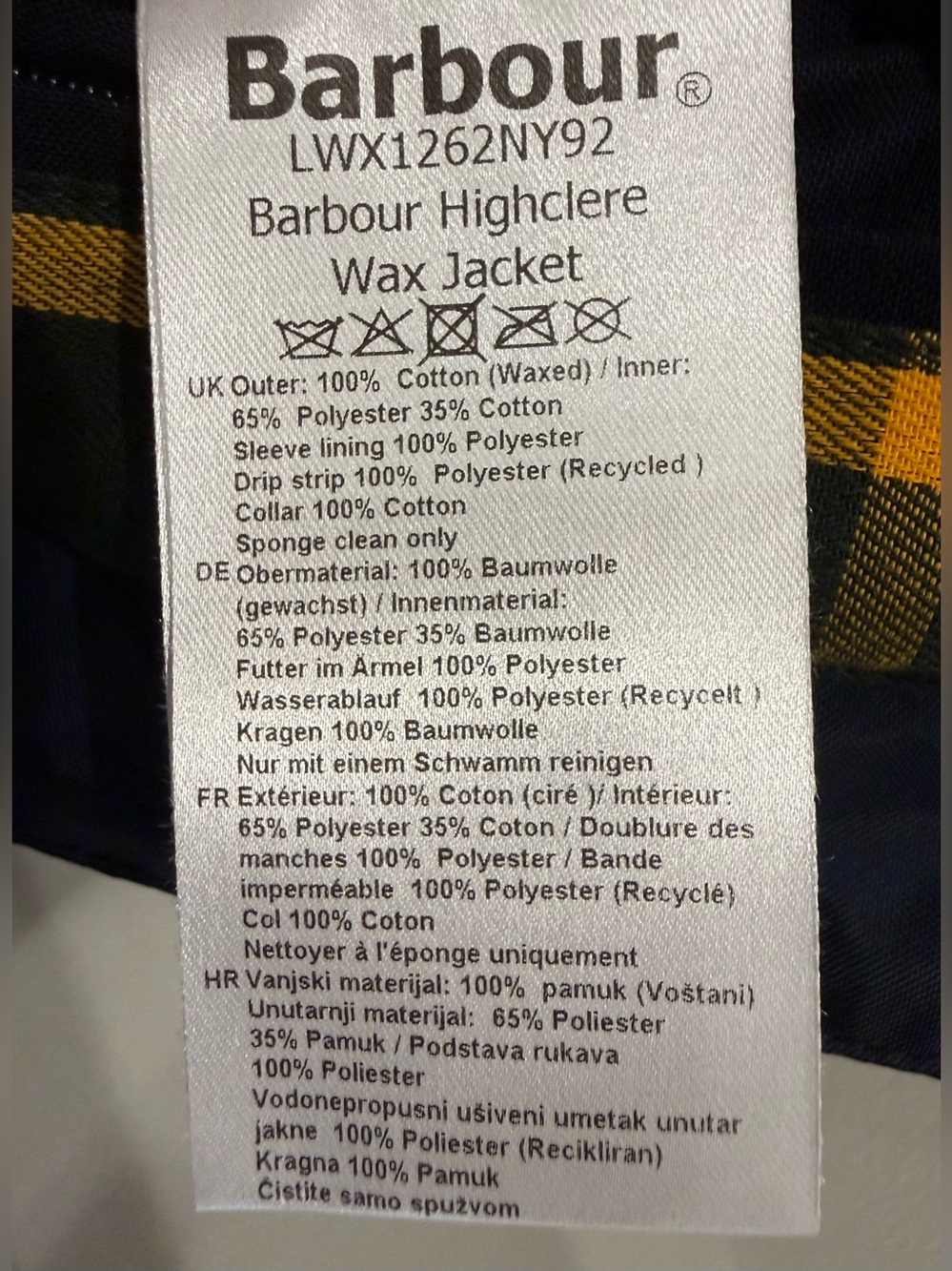 NWTs Barbour Women’s Highclere Hooded Waxed Jacket. Navy. Size 6 US - Picture 10 of 14